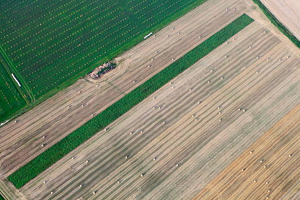 Aerial photo of Farmland stock photo