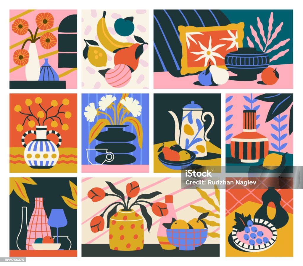Talwin Life Poster Still Life Vector Posters Set Stock Illustration - Download Image Now ...
