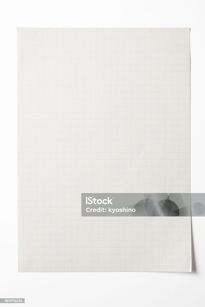 Aislado fotografía de gráfico de hoja de papel en blanco sobre fondo blanco - Foto de stock de Papel para gráficos libre de derechos