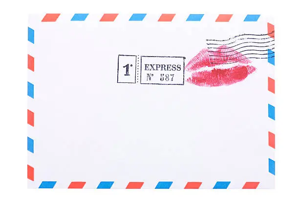 Air Mail Envelope with Kiss