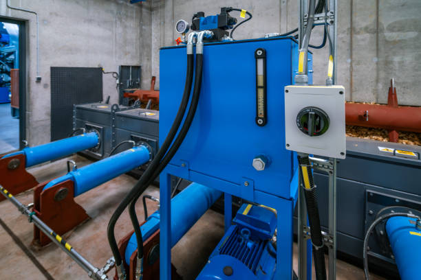 istock Biofuel boiler equipment - hydraulic station 1849763926