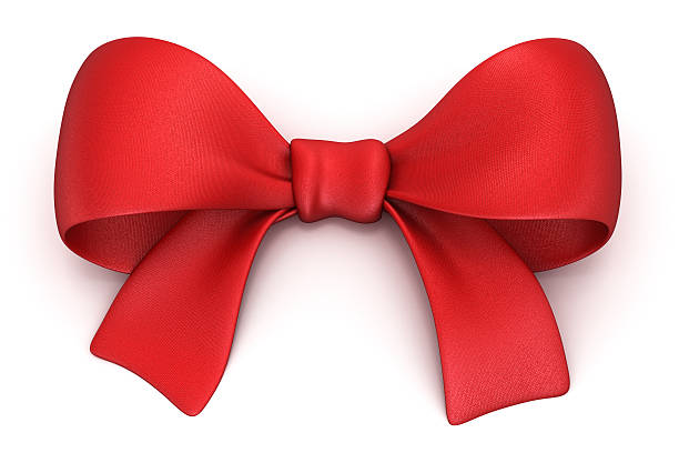 Red gift bow isolated on white with clipping path stock photo