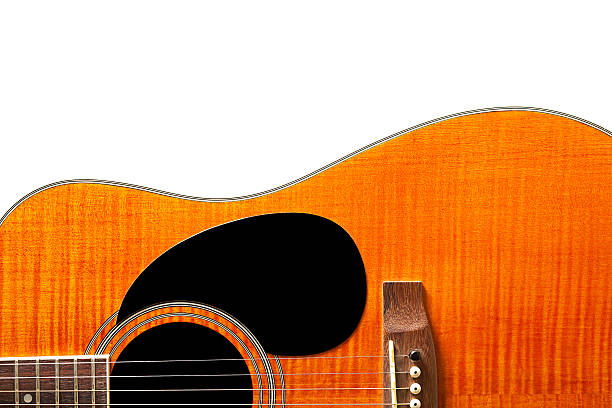 istock Acoustic Guitar, close up crop against white background 184976743
