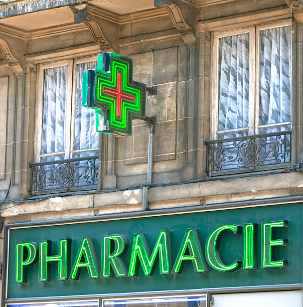 French pharmacy stock photo