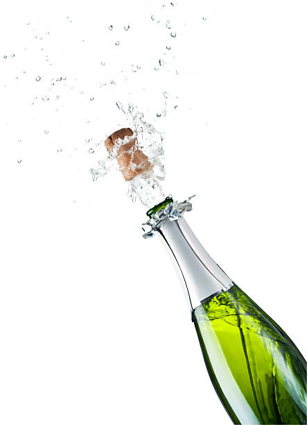 bottiglia di champagne - champagne cork isolated single object foto e immagini stock