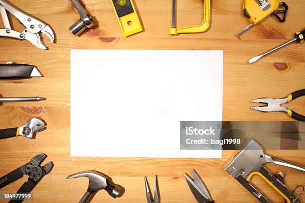 Work Tools Stock Photo - Download Image Now - Backgrounds, Wood - Material, Work Tool