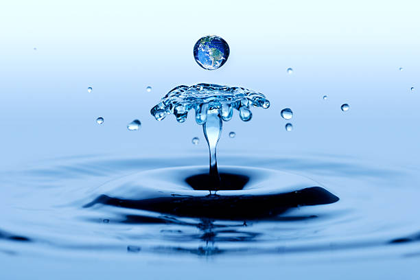istock Single drop of water creating a slowed-down splash 184978791