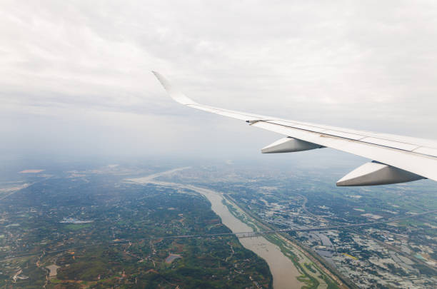 Looking through aircraft window of the Ground