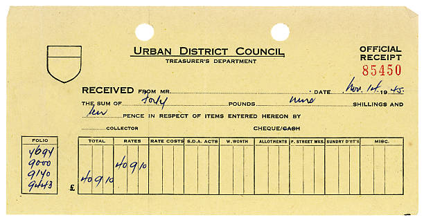 istock British Urban District Council demand for rates, 1945 184979276