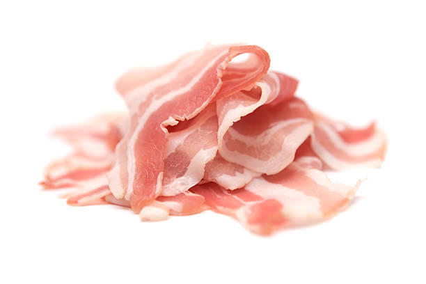Heap of Raw Bacon stock photo