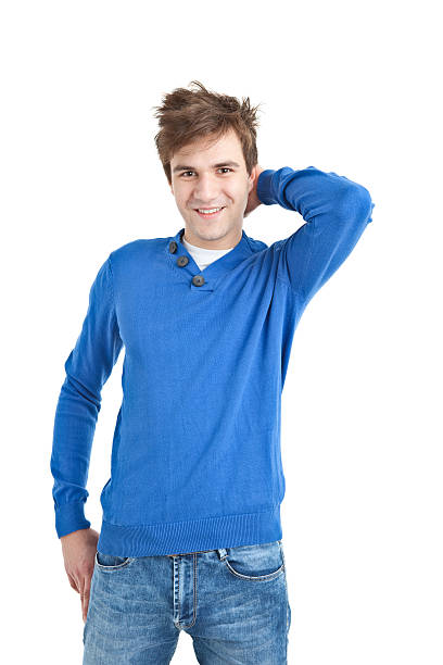 istock young handsome man in blue sweater 184980003