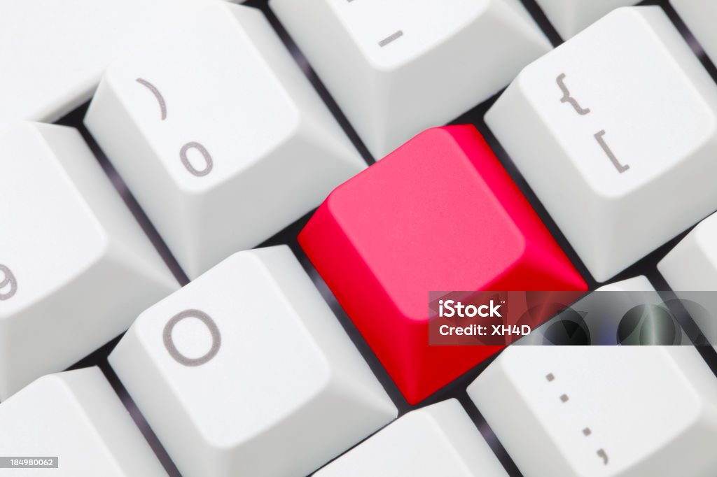 Rojo Teclado blanco - Foto de stock de Agente de servicio al cliente libre de derechos