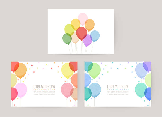 hand drawn balloon illustration cards for invitation, birthday hand drawn balloon illustration cards for invitation, birthday birthday stock illustrations