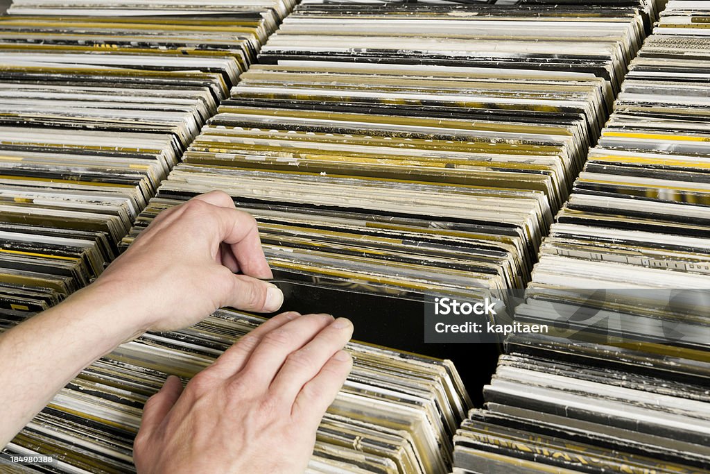 Looking for a Record Record - Analog Audio Stock Photo