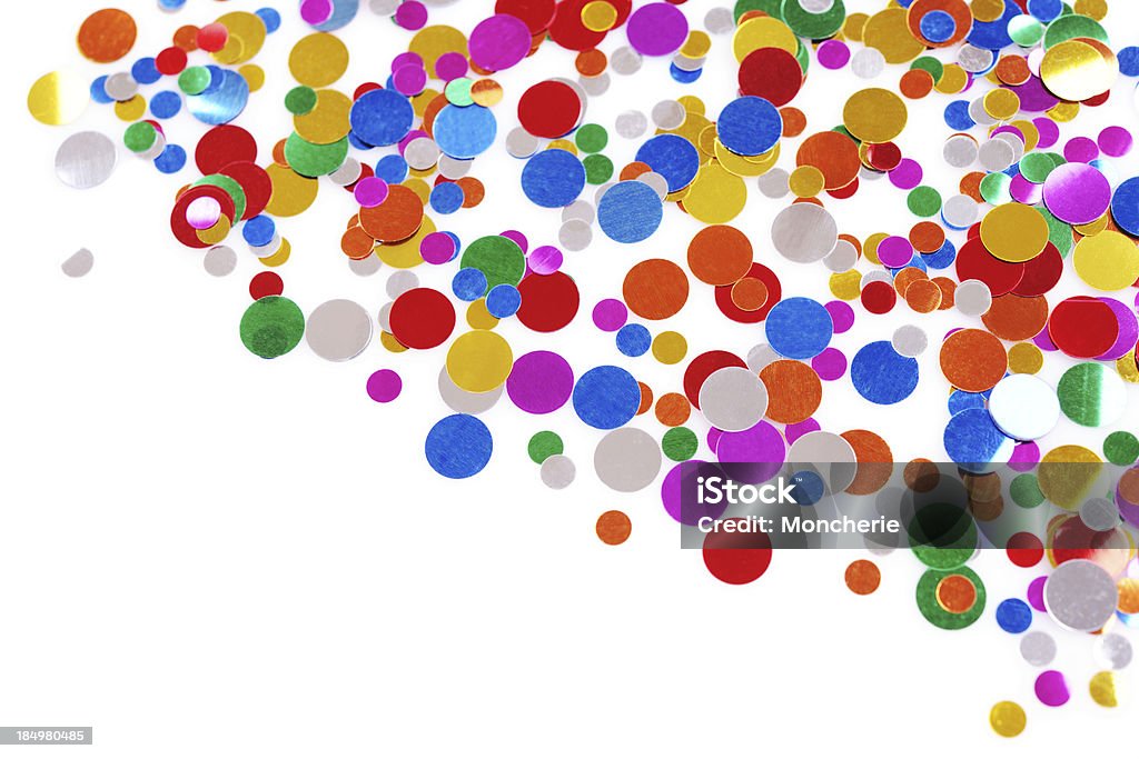 Kolorowe Confetti tle - Zbiór zdjęć royalty-free (Białe tło)