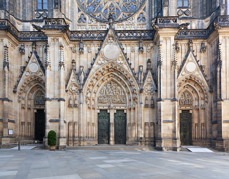 central entrance to St Vitus's Cathedral, Prague, Czech Republic