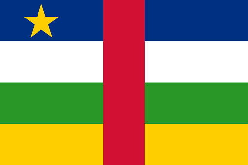 Central African Republic flag. Correct proportion aspect ratios of national flags. Official colors. Vector illustration EPS10