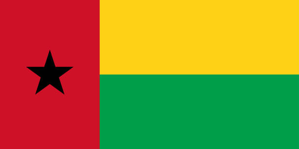 flaga gwinei bissau. prawidłowe proporcje proporcji flag narodowych. oficjalne kolory. ilustracja wektorowa eps10 - guinea bissau flag stock illustrations