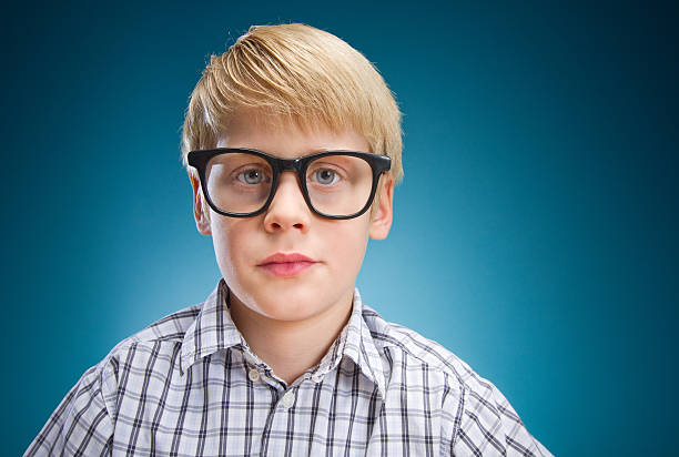 Nerd Boy stock photo