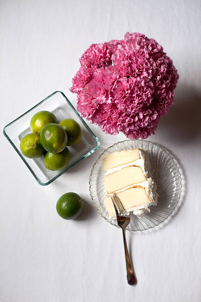 Limes, pink carnations and wedding cake