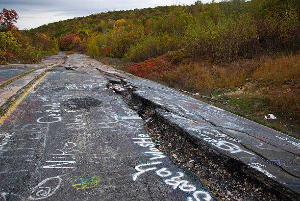 Centralia, Pennsylvania Centralia is a borough and ghost town in Columbia County, Pennsylvania, United States. Its population has dwindled from over 1,000 residents in 1981 to 12 in 2005, 9 in 2007, and 10 in 2010, as a result of a mine fire burning beneath the borough since 1962. Centralia is one of the least-populated municipalities in Pennsylvania. grass shoulder stock pictures, royalty-free photos & images