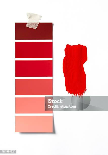 Rote Farbe Swatch Und Genießen Sie Stockfoto und mehr Bilder von Farbprobe - Farbprobe, Wand, Rot