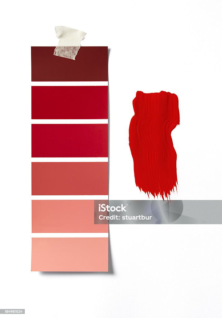 Czerwony farba swatch i próbek - Zbiór zdjęć royalty-free (Próbnik kolorów)