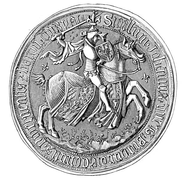 engraving of the seal of jean duke of bourgogne - duke 幅插畫檔、美工圖案、卡通及圖標