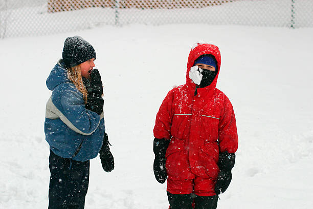 Snowball Fight stock photo