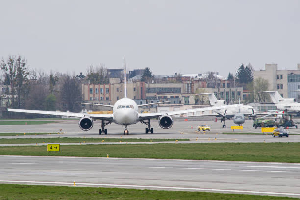 istock Face-to-face with a big passenger aircraft 1849825200