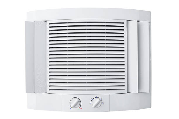 Generic airconditioning unit Generic airconditioning unit isolated on white.. wall mounted air conditioner stock pictures, royalty-free photos & images
