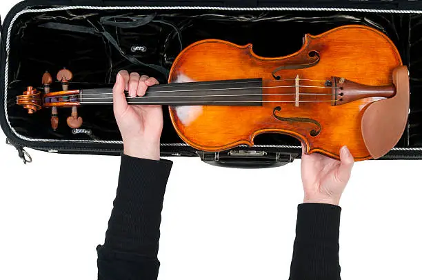 Photo of Violinist and Violin Case