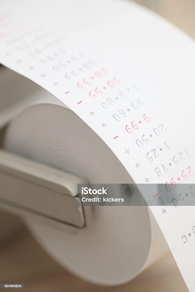 Calculadora impressão Cifras Financeiras - Foto de stock de Bobina royalty-free