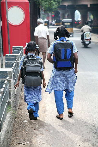 Indian schoolgirls Indian schoolgirls tamil nadu stock pictures, royalty-free photos & images