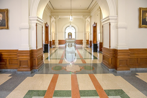Austin, Texas - November 3, 2023: inside the state capitol building of Texas in Austin, USA.
