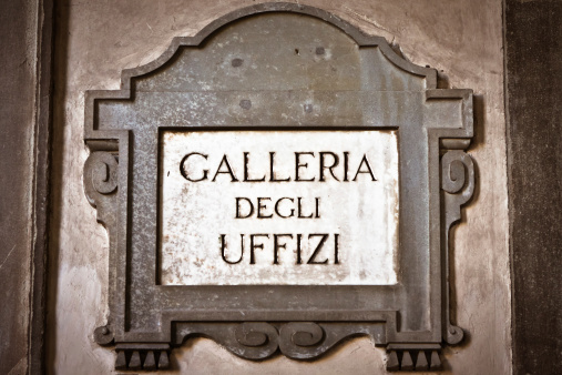 Galería de los Uffizi placa de piedra, Florencia photo