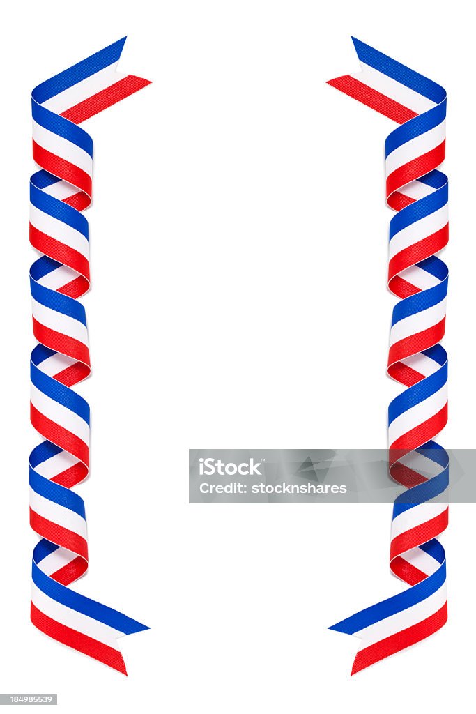 Gelockter Red White and Blue Ribbon - Lizenzfrei Band Stock-Foto