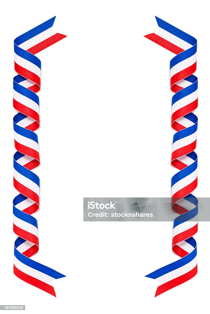 Enrulado cinta con la bandera americana - Foto de stock de Acurrucado libre de derechos