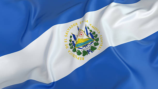 bandiera di el salvador - salvadoran flag foto e immagini stock