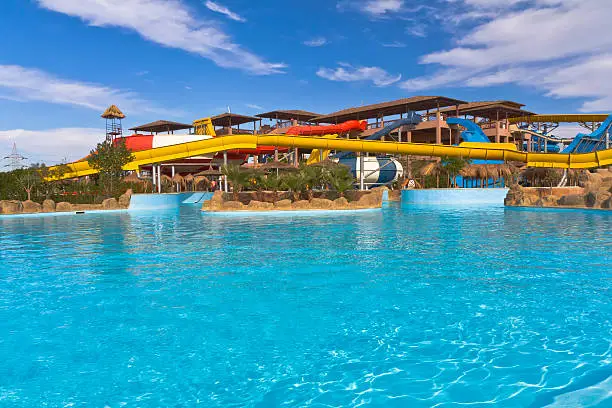 "Palm trees , pool and water slides in luxury tropical resortSee more EGYPT images here:"