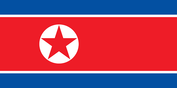 北朝鮮の国旗。国旗の縦横比を修正しました。公式カラー。ベクトル図EPS10 - イラスト素材...