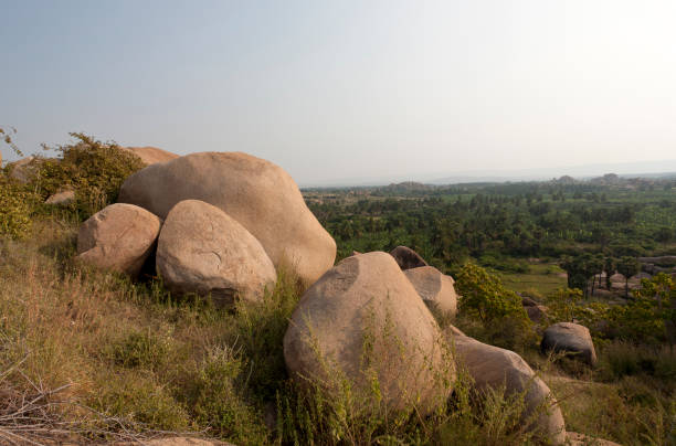 Hampi landscape, Karnataka, India stock photo