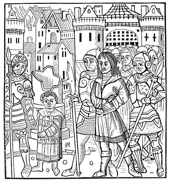 rejestrowanie saint louis - king louis ix stock illustrations