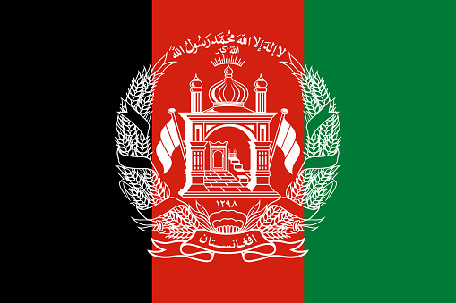 Afghanistan flag. Correct proportion aspect ratios of national flags. Official colors. Vector illustration EPS10