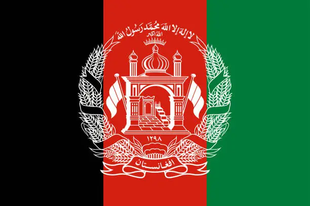 Vector illustration of Afghanistan flag. Correct proportion aspect ratios of national flags. Official colors. Vector illustration EPS10