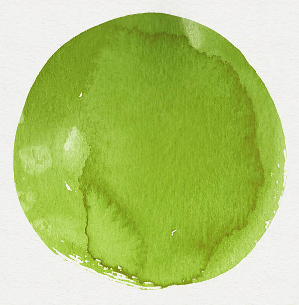 ilustraciones, imágenes clip art, dibujos animados e iconos de stock de watercolor verde circle (clipping path (borde de corte - watercolor painting backgrounds inks on paper messy