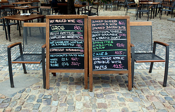 istock Cafe Menus in Prague Czech Republic 184987768