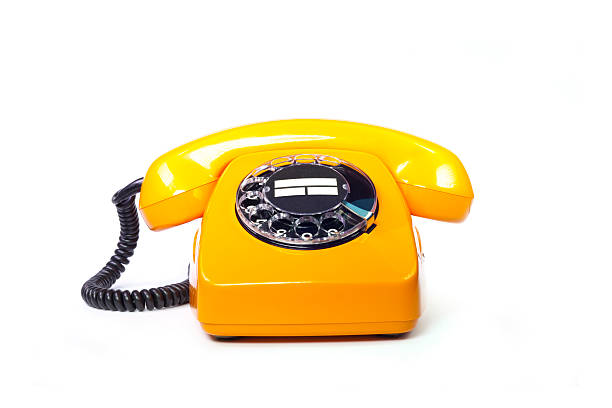 istock Retro orange telephone 184987995
