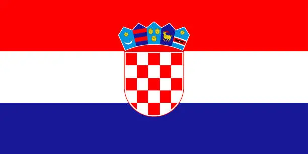 Vector illustration of Croatia flag. Correct proportion aspect ratios of national flags. Official colors. Vector illustration EPS10