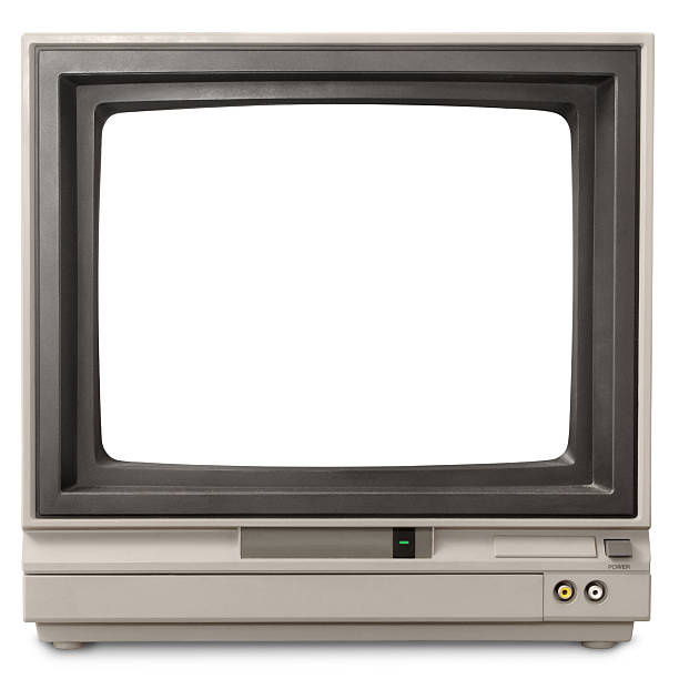 Early 1980s blank computer screen looks like early TV set stock photo